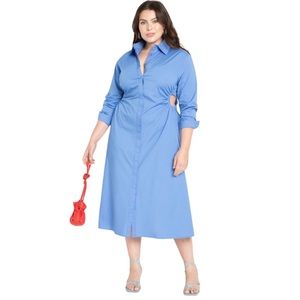 Eloquii Side Cutout Shirt Dress